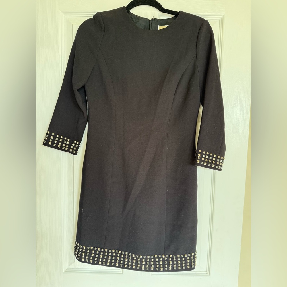 Michael Kors Elegant Black Studded Dress